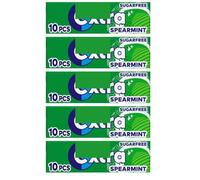 5 x packs Ex xtra Spearmint Flavour Sugar Free Chewing Gum - Freshens Breath, Oral Hygiene for Healthy Teeth and Gums