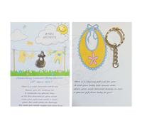 5 x Personalised Baby Shower Wish Bracelets On The Reverse Side of Each Bracelet There is A Keyring for You to Put The Baby Bib Charm onto,Once The Wish Bracelet Breaks in Two! (Blue)