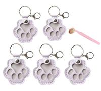 5 x Pet Hair Keepsake Boxes, Cute Animal Hair Keepsake Keychains, Pet Hair Storage Bags, Cat Dog Paw Leather Keepsake Keychain