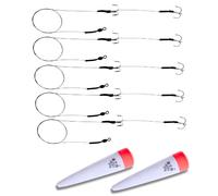 5 x Pike Dead Bait Rigs with 2 FLOATS Size 2 4 6 8 for Pike Fishing Trace Hooks Live Bait - Ready to go!
