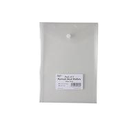 5 x Portrait A5 Clear Stud Press Wallets Plastic Document Envelope Folders
