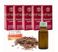 5 x Portwein Liquid Wine Yeast 19ml for 50L, Vina Yeast for Wine, Oak Chips