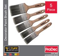 5 x ProDec Decorator Paint Brush Set Synthetic SRT filaments Steel Ferrule Trade