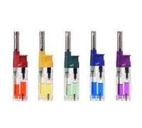 5 X PROF - SOFT FLAME SEE THROW FANCY SILVER TOP CANDLE LIGHTERS REFILLABLE LIGHTER CIG TEA BBQ COOKER LIGHTER MINI TUBE Utility Lighter
