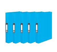 5 x Pukka A4 Glossy 2-Ring Binder File School Work Office 40mm Spine File Organiser (Blue)