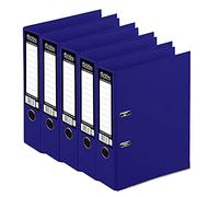 5 x Pukka A4 Glossy 2-Ring Lever Arch File School Work Office 75mm Spine File Organiser (Navy)