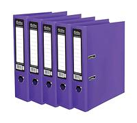 5 x Pukka A4 Glossy 2-Ring Lever Arch File School Work Office 75mm Spine File Organiser (Purple)