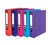 5 x Pukka A4 Glossy 2-Ring Lever Arch Files School Work Office 75mm Spine File Organiser (Assorted)