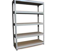 5 x Q-Rax Garage Storage Unit Grey 120cm Wide 5 Tier Shelving
