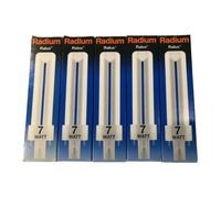 5 X RADIUM PL-S BLS 7W G23 2PIN CFL COMPACT FLUORESCENT LIGHT BULB 4000K LAMP
