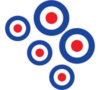 5 x RAF Mod The Who Lambretta Vespa Scooter Bike Roundel Vinyl Stickers Decals