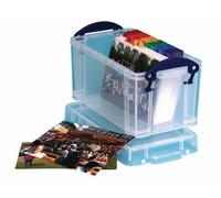 5 x Really Useful Box Stackable Storage Box 2.1 L, Clear 240 x 130 x 125 mm +24h