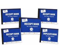 5 x Receipt Duplicate Books A6 Numbered 1-80 No Carbon Required NCR Duplicate Receipt Pads Compact Business Invoice Record Books Pack of 5