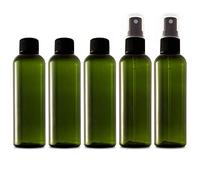 5 x Recycled Plastic 100ml Bottles with Spray and Screw Caps; Empty Refillable 100 ml Travel Bottles For Toiletries, Liquids, Cosmetic; Transparent Containers; BPA Free TSA Approved for Hand Luggage