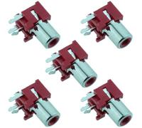 5 x Red RCA Right Angle PCB Phono Socket