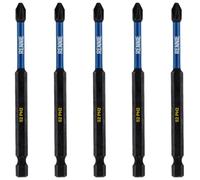 5 x Rennie Tools 100mm Long PH2 Impact Screwdriver Driver Bits Set