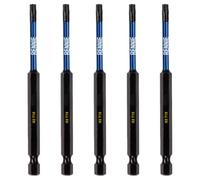 5 x Rennie Tools 100mm Long T15 TX15 Impact Screwdriver Driver Bits Set