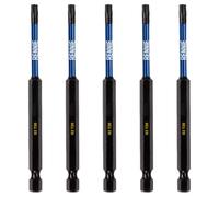 5 x Rennie Tools 100mm Long T20 TX20 Impact Screwdriver Driver Bits Set