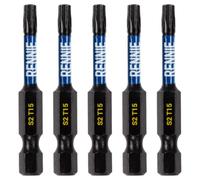5 x Rennie Tools 50mm Long T15 TX15 Impact Screwdriver Driver Bits Set