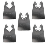 5 X Rennie Tools 50mm Wide Flat Scraper Blades/Oscillating Multitool Blades for Scraping Cutting Removing Paint Caulk Adhesive Sealant Compatible with Dewalt Stanley Worx F30 Erbauer Black & Decker