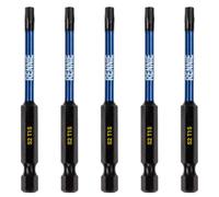5 x Rennie Tools 75mm Long T15 TX15 Impact Screwdriver Driver Bits Set