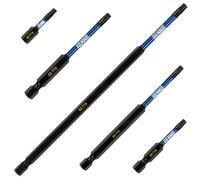 5 x Rennie Tools T15 TX15 Impact Screwdriver Driver Bits Set x 32mm/50mm/75mm/100mm/150mm Long. Heavy Duty Magnetic Torx Screwdriver Bit Set. Oxide Coated Torx Impact Driver Bits.