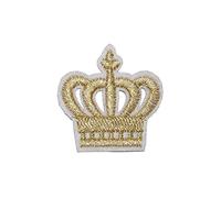 5 x Royal Crown Iron on/Sew On Embroidered Patch Applique Golden King Embroidery Queen Motif Transfer