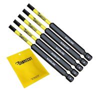 5 x SabreCut SCRSL489_5 89mm SL4 Slotted Magnetic Impact Screwdriver Driver Bits Set Single Ended Heavy Duty