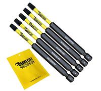 5 x SabreCut SCRSQ189_5 89mm SQ1 Square Magnetic Impact Screwdriver Driver Bits Set Single Ended Heavy Duty