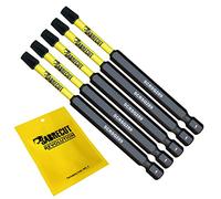 5 x SabreCut SCRSQ289_5 89mm SQ2 Square Magnetic Impact Screwdriver Driver Bits Set Single Ended Heavy Duty