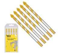 5 x SabreCut SCTBB7 7mm x 125mm Multi-Material Tile Drill Bits Set for Ceramic Porcelain Granite Marble with Durable Storage Box