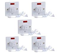 5 X Schneider Gswpull50N Shower Ceiling Pull Switch With Neon & Indicator Dp 50 Amp