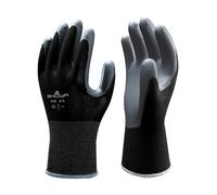 5 x SHOWA 370 Lightweight Flexible Precision Grip Gloves Nitrile Palm BLACK