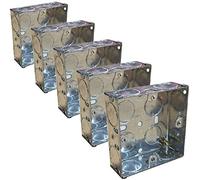 5 x Single Metal Back Box 25mm Flush Wall Pattress / 1 Gang Electrical Sockets