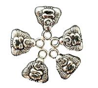 5 x Small Buddha Metal Charms. Great for jewellery making or Mobile Phone Charms, Sold By Buttons and Bows Kettering