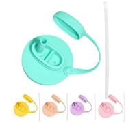 5 X Soda Can Lids With Straws, Reusable Can Lids With Silicone Straws,Silicone Covers For Standard Size Beverage, Juice, Soda, Beer & Seltzer, Prevents Dust