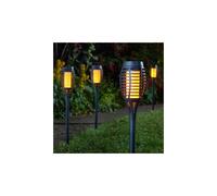 5pc Carry Pack Solar Powered Party Flaming Effect Torch Black Garden Stake Light [EEK: 10 Stars]