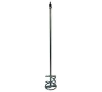 5 x spiral stirrer, mortar stirrer, mixing whisk, 120 x 750 mm, with thread M14, connection for agitators, galvanised, long design for back-friendly work, mixing basket, diameter 120 mm, total length