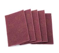 5 x Square Nylon Scouring Pads - Professional Industrial - Hand Scouring Pads - Fine Red