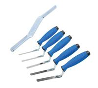 5 x Stainless Steel Finger Pointing Trowel Set 6 8 10 12 14 mm with Rubber Handle + Brick Jointer (Set)