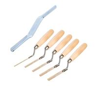 5 x Stainless Steel Finger Pointing Trowel Set 6 8 10 12 14 mm with Wooden Handle + Brick Jointer (Set)