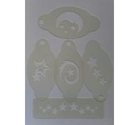 5 x star face painting stencils (5 different designs) moon space swirling