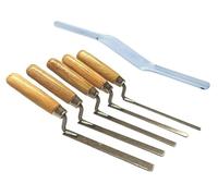 5 x Strong Carbon Steel Finger Pointing Trowel Set 6 8 10 12 14 mm with Wooden Handle + Brick Jointer (Set)