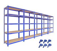 Monster Racking 5 X T-rax 90Cm Blue Racking & Bay Connectors, Blue