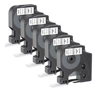 5 X Tape Refills Compatible with Dymo D1 Label Tape, Replacement for Dymo Label Printer Tape 12mm 45013 S0720530 for Label Manager 160 280