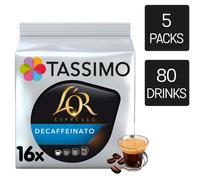 Tassimo Coffee Pods L'OR Espresso Decaffeinato 5 Packs (80 Drinks)
