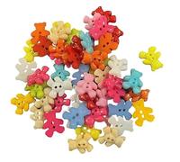 5 x Teddy Bear Shaped Plastic Buttons, Mixed Colours, 1.5cm x 2cm. Sold by Buttons and Bows Kettering.