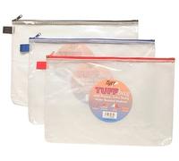 5 X Tiger tuff bag foolscap A4+ size single bag - assorted colours