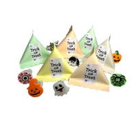 5 x Trick or Treat Halloween Rings: Surprise Mystery Present Favour Gift, Flashing LED Light Up Finger Jewellery, Kids Party Bag Box Filler