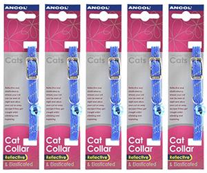 5 x Unit DEAL - Ancol - Reflective Softweave Cat Collar Blue